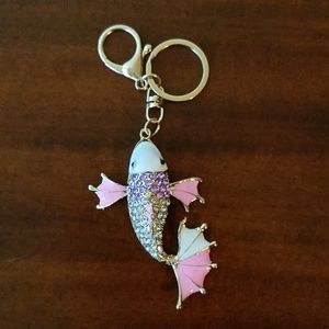 NEW!  Koi Fish Pink/White Keychain/Charm